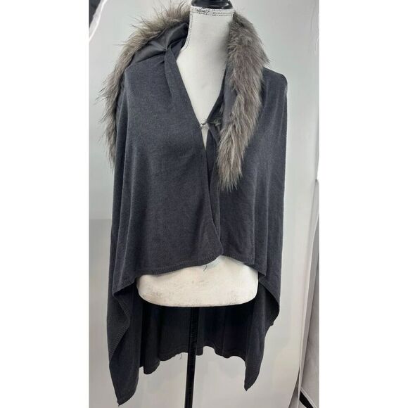 Boston Proper Faux Fur Sweater Cardigan Size Small - Picture 7 of 12